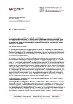  Förderung der Erwerbstätigkeit von Personen mit Schutzstatus S und Zulassungserleichterungen für in der Schweiz ausgebildete Drittstaatsangehörige: Änderung des Ausländer- und Integrationsgesetzes....