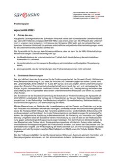  Positionspapier Agrarpolitik 2022+