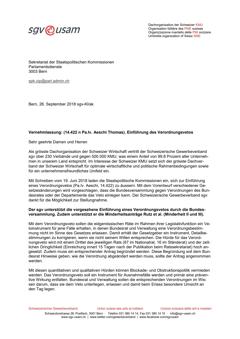  Vernehmlassung: (14.422 n Pa.Iv. Aeschi Thomas). Einführung des Verordnungsvetos