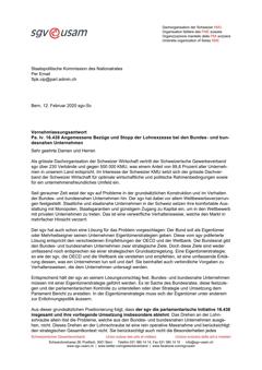  Vernehmlassungsantwort Pa. Iv. 16.438 Angemessene Bezüge und Stopp der Lohnexzesse bei den Bundes- und bundesnahen Unternehmen