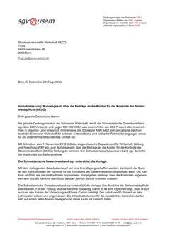  Vernehmlassung: Bundesgesetz über die Beiträge an die Kosten für die Kontrolle der Stellenmeldepflicht (BKSG)