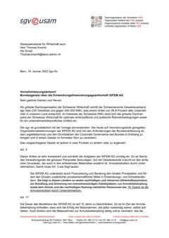  Vernehmlassungsantwort Bundesgesetz über die Entwicklungsfinanzierungsgesellschaft SIFEM AG