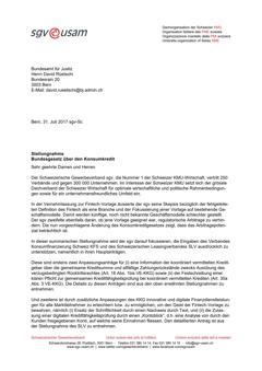  Stellungnahme Bundesgesetz über den Konsumkredit
