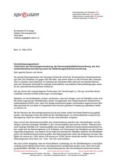  Vernehmlassungsantwort Teilrevision der Kernenergieverordnung, der Kernenergiehaftpflichtverordnung, der Ausserbetriebnahmeverordnung sowie der Gefährdungsannahmenverordnung