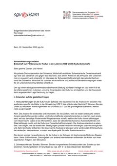  Botschaft zur Förderung der Kultur in den Jahren 2025–2028 (Kulturbotschaft)