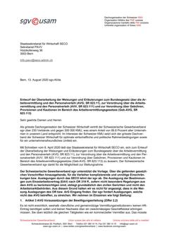  Weisungen und Erläuterungen zum BG über die Arbeitsvermittlung und den Personalverleih