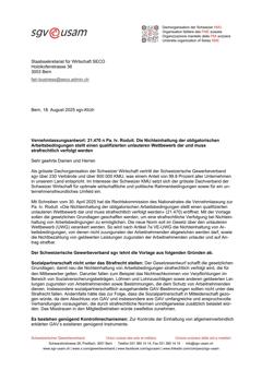  21.470 n Pa. Iv. Roduit. Die Nichteinhaltung der obligatorischen Arbeitsbedingungen stellt einen qualifizierten unlauteren Wettbewerb dar und muss strafrechtlich verfolgt werden