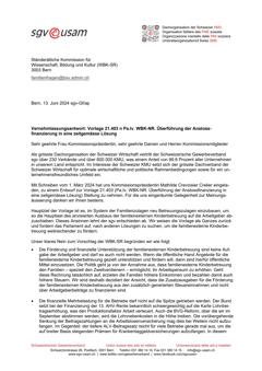  Vorlage 21.403 n Pa.Iv. WBK-NR. Überführung der Anstossfinanzierung in eine zeitgemässe Lösung