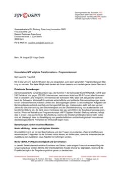  Konsultation NFP «digitale Transformation» - Programmkonzept