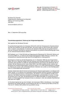  Änderung des Kriegsmaterialgesetzes