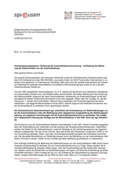  Änderung der Automobilsteuerverordnung – Aufhebung der Befreiung der Elektromobile von der Automobilsteuer