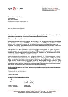  Verordnungsänderungen Umsetzung der Änderung vom 14.12.2018 des Ausländer- und Integrationsgesetzes (Verfahrensnormen und Informationssysteme)