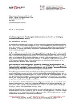  Verordnung über die Koordination des Verkehrs zur Bewältigung von Ausnahmesituationen (VKOVA)