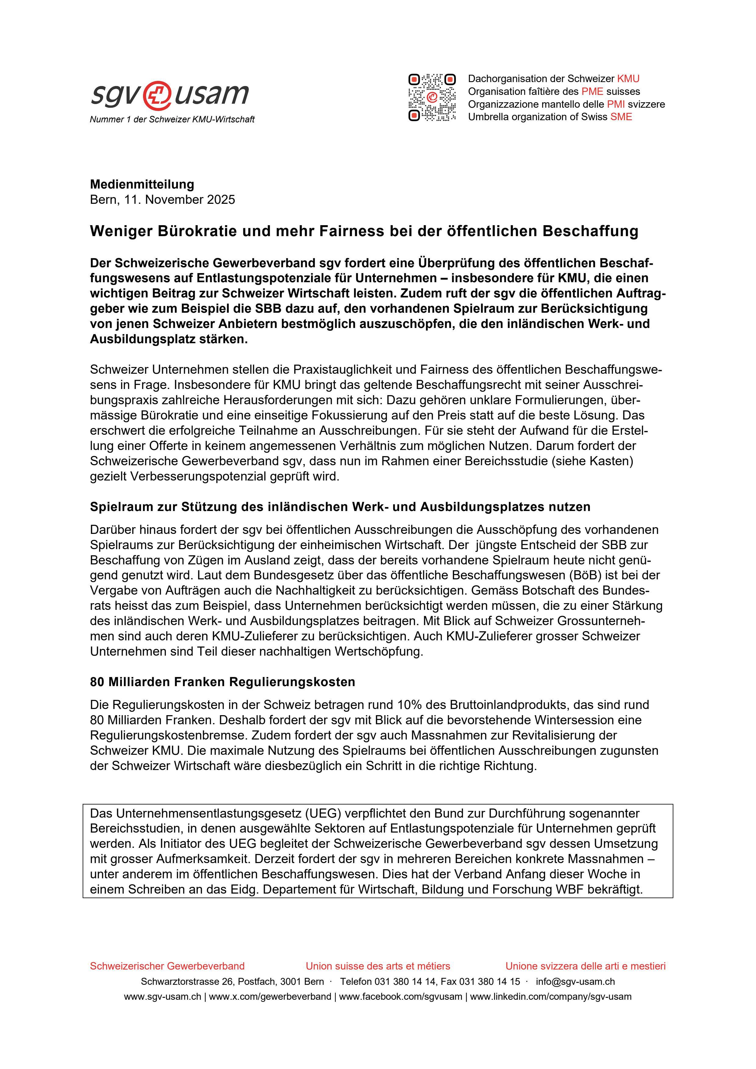 Weniger Bürokratie und mehr Fairness bei der öffentlichen Beschaffung